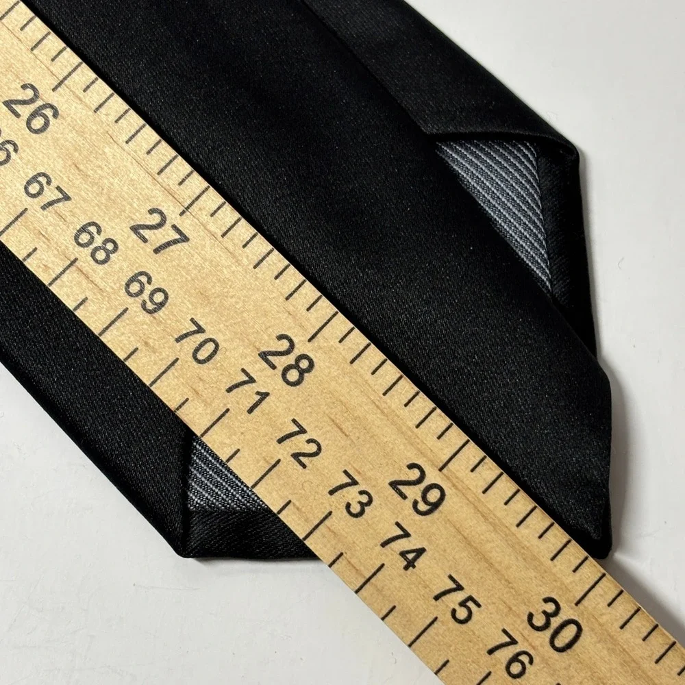 (2) KissTies Necktie Men Black Solid Microfiber Satin Formal Tie Weddings Formal